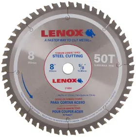 21884st800050ct Lenox 082472218848 Tools 8-inch Circular Saw Blade Steel-cutting 50-tooth