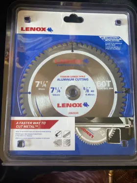 2062939 Lenox New 60t 7 1/4 Inch Aluminum Cutting Saw Blade