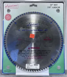 38544 Lifetime Carbide 10 Inch 80t Atb Circular Saw Blade C-2 Tungsten Item G9