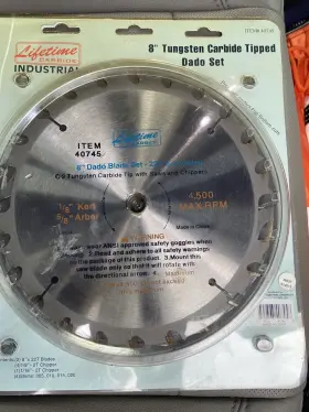 40745 Lifetime 8 Inch X 22t Carbide Tipped Blade 1/8 Kerr 5/8 Arbor