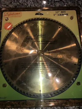 38545 Lifetime Carbide Arbor Blade Industrial 12 80t 1 Inch #38545 Cutting Cut Saw Teeth