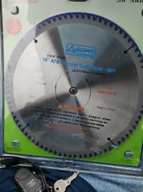 60t-atb Lifetime Carbide 10 Inch Atb Combo Blade 60t C-2 Tungsten Tip 7 000 Rpm 5/8 Arbor