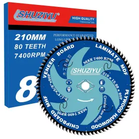 210mm-80t Lshuziyu 791370201172 8-1/4 Inch Super Thin Kerf 0.079 Arbor 5/8 Anti-stick Coating