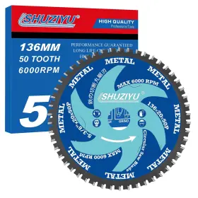 136mm50t Lshuziyu 791370202384 53/8 Ferrous Metals Cutting Circular Saw Blade Arbor 20mm With 5/8 Inch 10