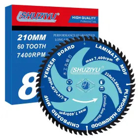 Shuziyu-210-a16-60t-w Lshuziyu 8 1/4 Inch 210mm -60t Arbor 5/8 -diamond Smooth Cut Coating. Circular Saw