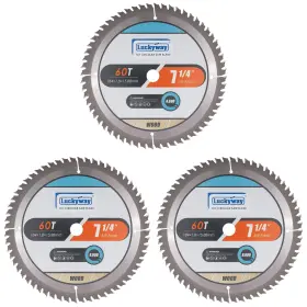 00137 Luckyway 7-1/4 Inch Circular Saw Blade 60t Fine / 3-pack Black