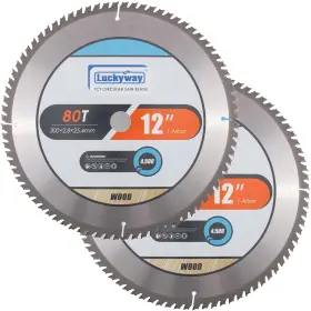 33623447 Luckyway 12 Inch Miter Saw Blade 80t With 1 2-pack Black