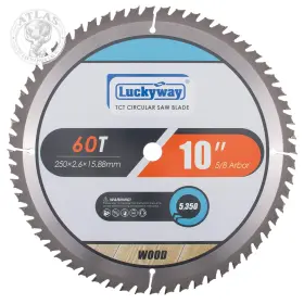 Luckyway 445042421414 10 Inch Table/miter Saw Blade 60t Fine Finish With 5/8 Arbor Tct