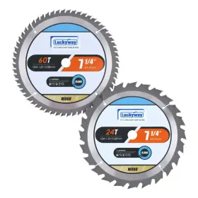 Luckyway 719209435260 2-pack 7-1/4 Inch 24t Framing And 60t Finish With 5/8 Arbor Tct Circular S