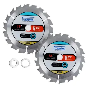 Luckyway 719209436335 2-pack 5-1/2 Inch 18t With 5/8 Arbor Tct Circular Saw Blade Fast Cutting