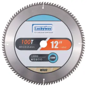 Luckyway 719209436557 12 Inch Miter Saw Blade 100t With 1 Arbor Tct Circular Blad