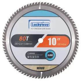 Luckyway 719209436564 10 Inch Miter/table Saw Blades 80t With 5/8 Arbor Tct Circular Blade