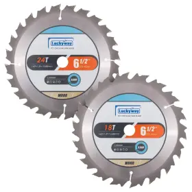 Luckyway 719209436571 2-pack 6-1/2 Inch 18t&24t Framing With 5/8 Arbor Tct Circular Saw Blade