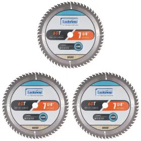 Luckyway 719209436625 3-pack 7-1/4 Inch 60t Finish With 5/8 Arbor Tct Circular Saw Blade For C