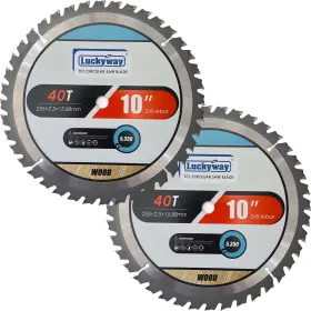 Luckyway 719209436724 2-pack 10 Inch Miter/table Saw Blades 40t With 5/8 Arbor Tct Circular Sa