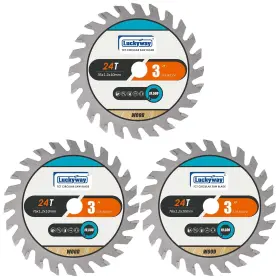 T00176a Luckyway 3-pack 3 Inch 24t With 3/8 Arbor Tct Tungsten Carbide Tooth Circular Sa