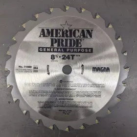 71989 Magna American Pride 8-1/4 Inch Carbide Tipped Circular Saw Blade 24t Usa