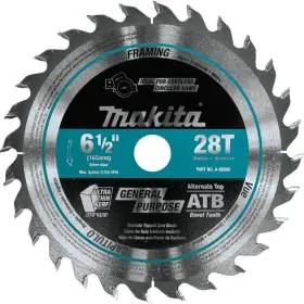 A-99960 Makita 6-1/2 Inch 28t Wood Carbide-tipped Cordless Plunge Saw Blade