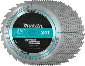 A-94839-10 Makita A94839 7 1/4 Inch 24t Carbide Tipped Circular Saw Blade Framing 10/pk