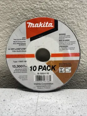B-12631-10 Makita Inox Thin Cut-off Wheel 13 300 Rpm 10 Pack B-12631
