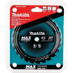 B-62963 Makita 6-1/2 Inch 25t Carbide-tipped Max Efficiency Ultra-thin Kerf Circular Saw Blade
