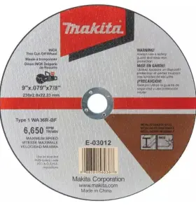 E-03012 Makita Lot Of 5 - 9in X .079in 7/8in Inox Thin Cut-off Wheel 36 Grit Free Ship