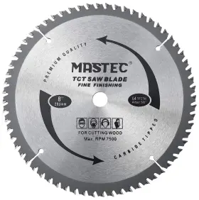 Mastec 313105930951 8 Inch 64 Tooth Circular Saw Blade Anti Kickback For Wood Cutting With 5/8