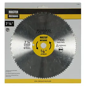 117853 Master Mechanic Circular Saw Panel Blade 100 Teeth 7-1/4- Inch -117853
