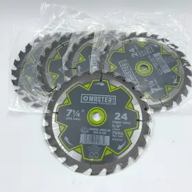 180034 Master Mechanic 5 Pack 7-1/4 Inch Framing Circular Saw Blade 24 T 5/8 Arbor Carbide Tipped