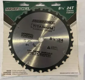 Masterforce 045325769256 8-1/4 Inch Circular Saw Blade 24 Teeth Carbide Tipped 5/8 Hole