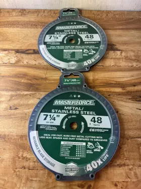 252-6661 Masterforce 2 7-1/4 Inch X 48-tooth Circular Saw Blade Metal/stainless Steel