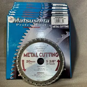 Ms53832m Matsushita Nine Lot 5-3/8 Inch Carbide Circular Saw Blades Metal Cut 32t 20mm Arbor Kerf 1.7mm