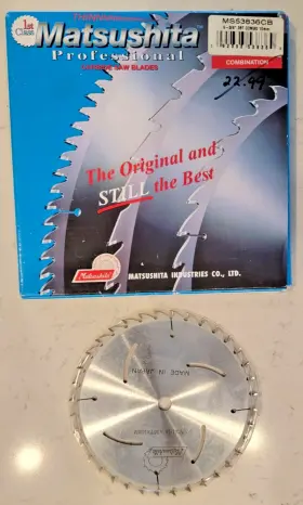 Ms53836cb-20 Matsushita Circular Saw Carbide Combination Blade 5-3/8 Inch 36 Tooth 10mm Arbor