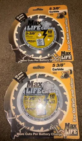 538c418 Max Life New 2x Carbide 5-3/8 Inch X 18-tooth Circular Saw Blade 10mm Dewalt