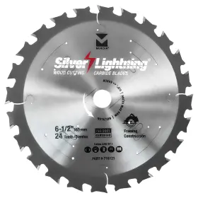 716121 Mercer Abrasives 182020 24-tooth Atb Carbide Wood Cutting Blade With 6-1/2-inch Diameter And 5