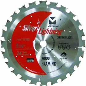 715382 Mercer Abrasives 765301720155 24-tooth Atb Carbide Wood Cutting Blade With 5-3/8-inch Diameter And 5