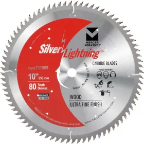 711008 Mercer Industries 765301710149 Abrasives 80-tooth Hi-atb Carbide Wood Cutting Blade