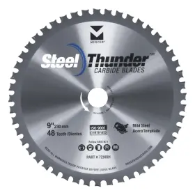 729001 Mercer Industries 765301728878 48-tooth Professional Grade C-6 Carbide Blade For Mild Steel 9 Inch