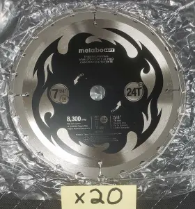 372102 Metabo Twenty 20 Hpt #372102 7-1/4 Inch 24t Carbide 5/8 Arbor Circ. Saw Blades