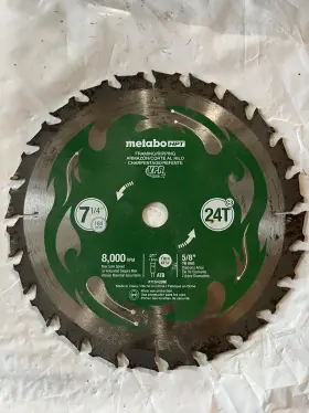 Metabo 754005004173 Hpt Circular Saw Blade 7-1/4 Inch 184mm 24t Rip Framing