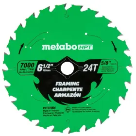 115756m Metabo Hpt Framing 6-1/2 Inch 24-tooth Saw Blade