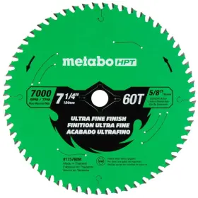 115760m Metabo Hpt Ultra Fine Finish 7-1/4 Inch 60-tooth Saw Blade