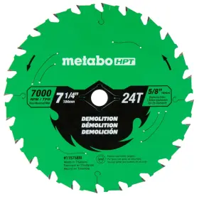 Metabo Hpt 754005016503 Circular Saw Demo Blade 7-1/4-inch 24-tooth Industrial High Performance Tu