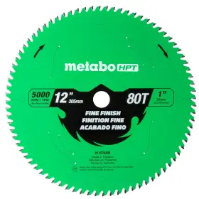 Metabo Hpt 754005016596 12-inch Miter Saw Blade Fine Finish 80-tooth 1-inch Arbor Industrial High