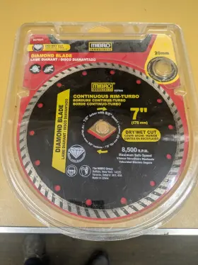 937501 Mibro Industrial 7 Inch Diamond Blade For Wet/dry Cutting New