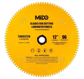 Mido Professional Abrasive 727380521245 12 Inch Miter Saw Blade 96 Teeth Circular Blad
