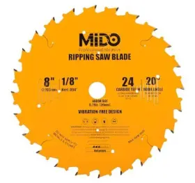 Mido Professional Abrasive 759579029195 Saw Blade 8 Inch Miter Blades 24-tooth Ripping Tico Carbide Cutting B