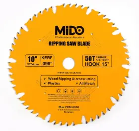 Mido Professional Abrasive 759579029348 Ve Saw Blade 10 Inch Miter Blades 50tooth Crosscutting Ripping Tico Carbide