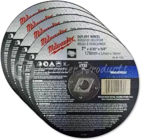 Milwaukee 045242218936 5 Pack - 7 Inch Cut Off Blades For 10-pack Black And Silver