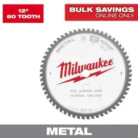 Milwaukee 045242569106 12 Inch X 60 Carbide Teeth Metal Cutting Circular Saw Blade